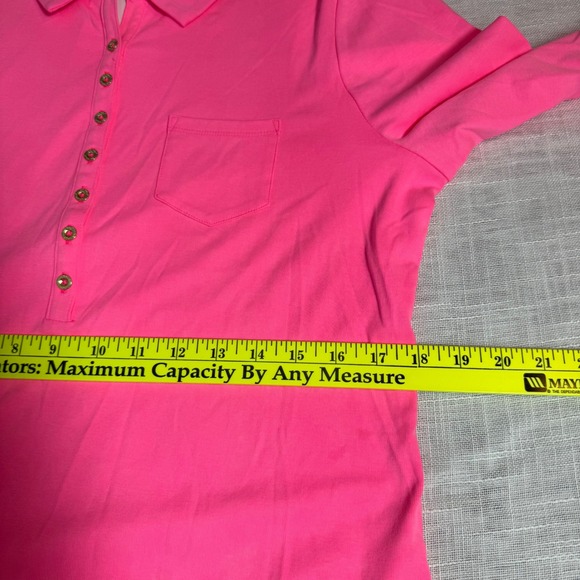 NWT Lilly Pulitzer Reema Roxie Hot Pink XL Polo Dress 3/4 Sleeve Preppy Coastal - Picture 8 of 16